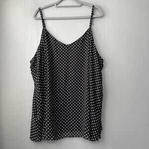 Torrid Sophie Cami Plus Size 5 5X Black White Polka Dot Chiffon Tank Top Classic